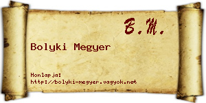 Bolyki Megyer névjegykártya